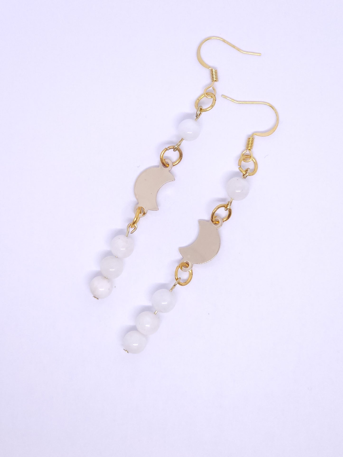 Moonstone Bead Dangle Earrings