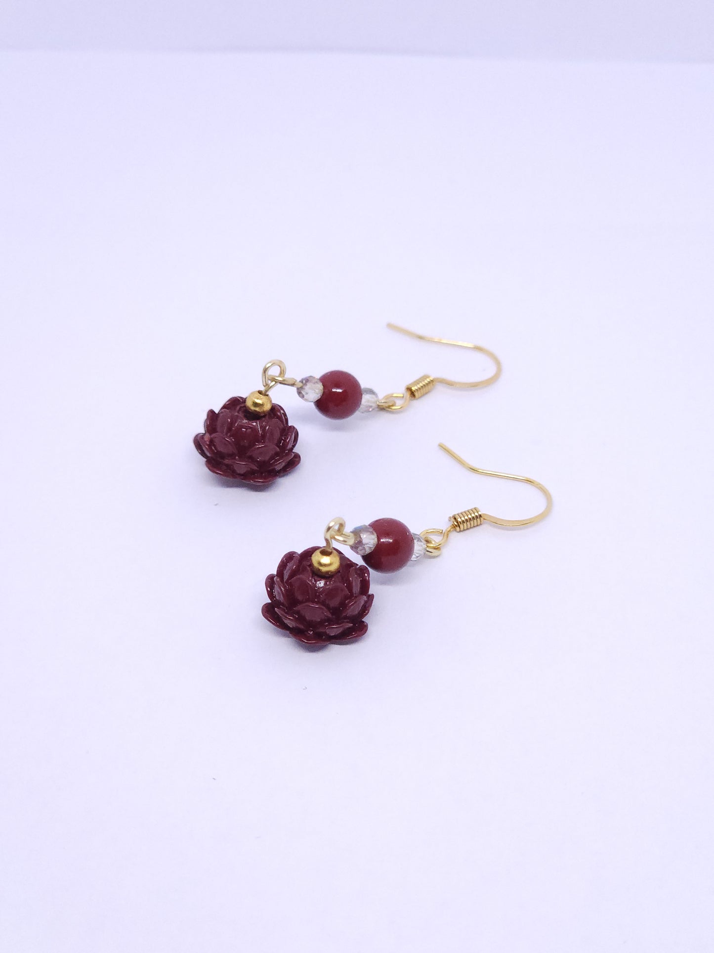 Cinnabar Lotus Earrings