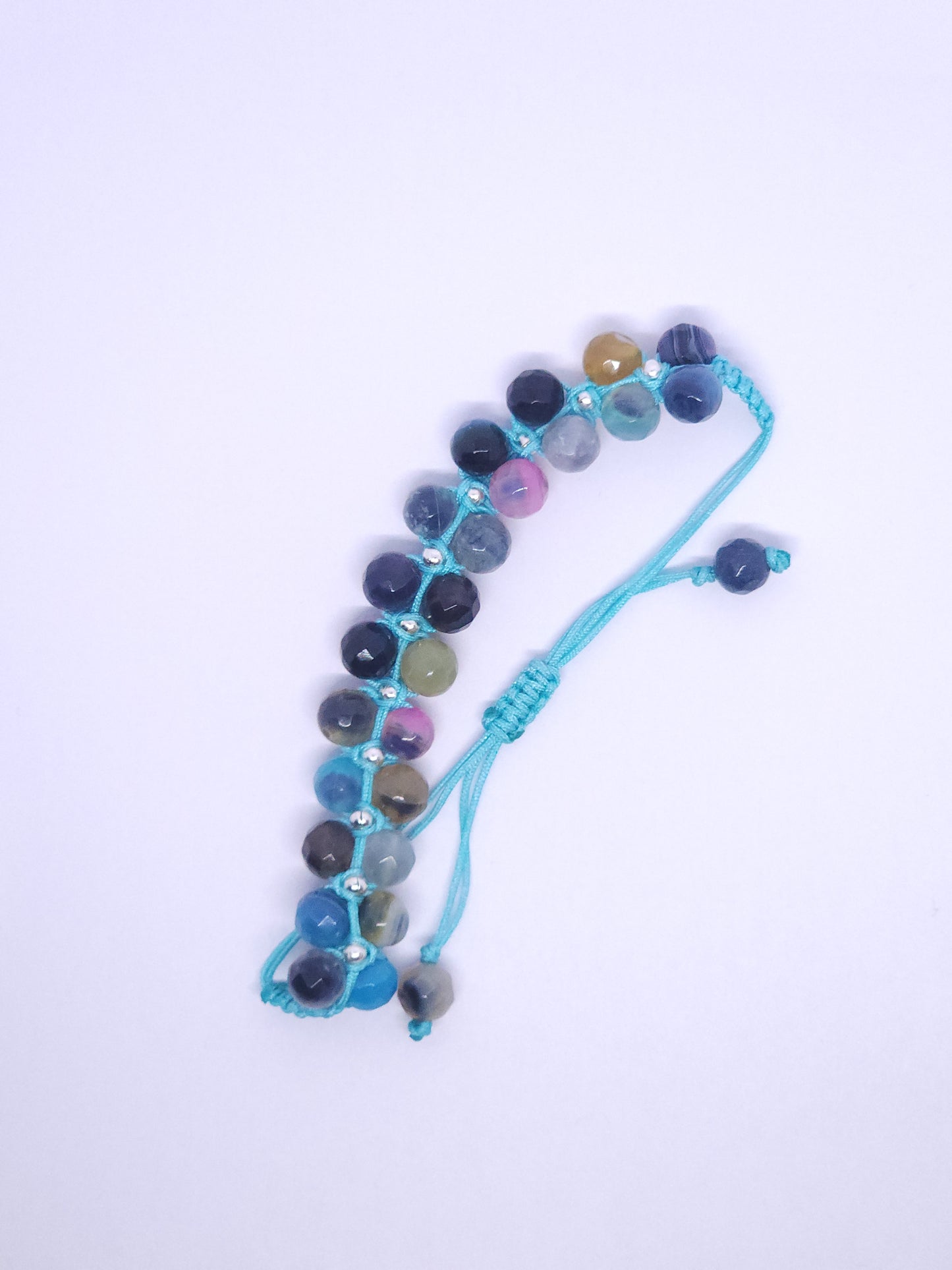 Sugar Heart Agate Double Macrame Bracelet