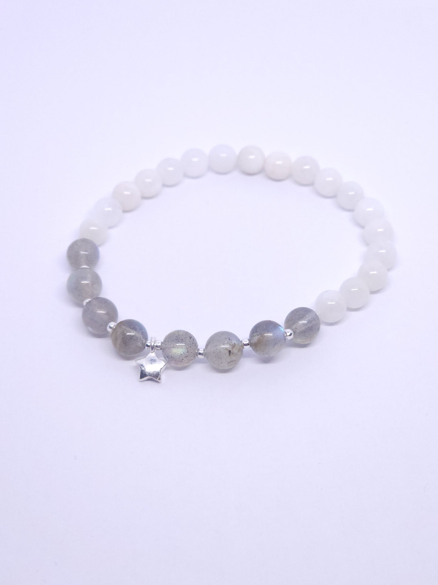 S925 Star - Labradorite & Moonstone Single Bracelet
