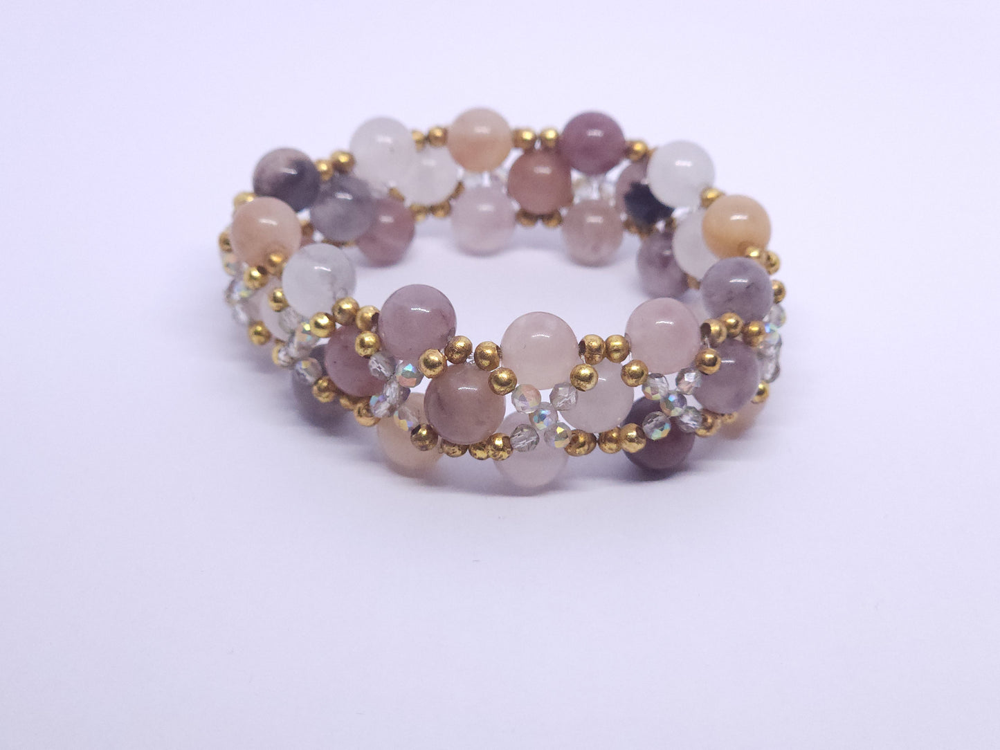 3-Layer Violet Quartz Bracelet