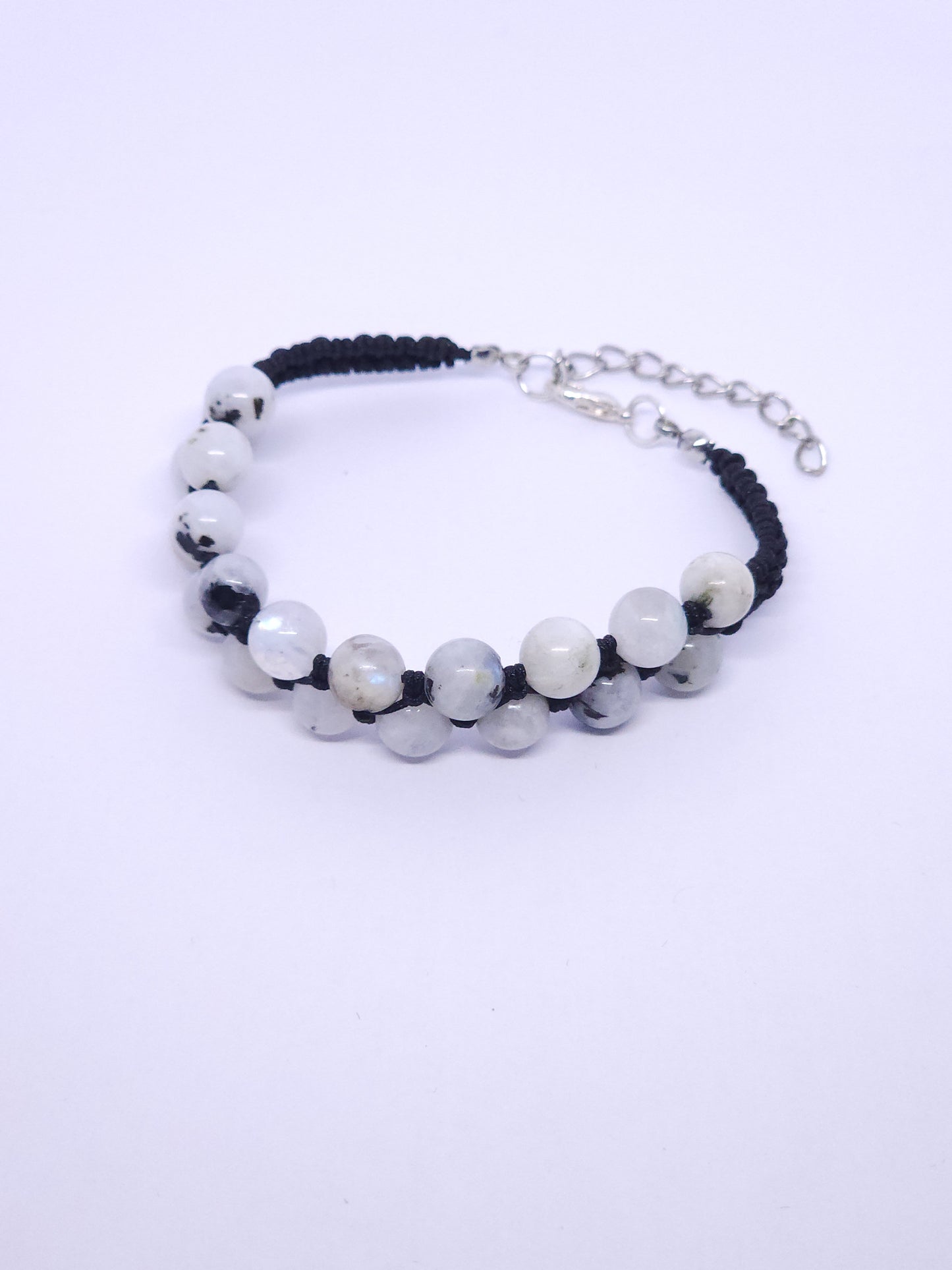 Rainbow Moonstone Double Bracelet w/ Chain