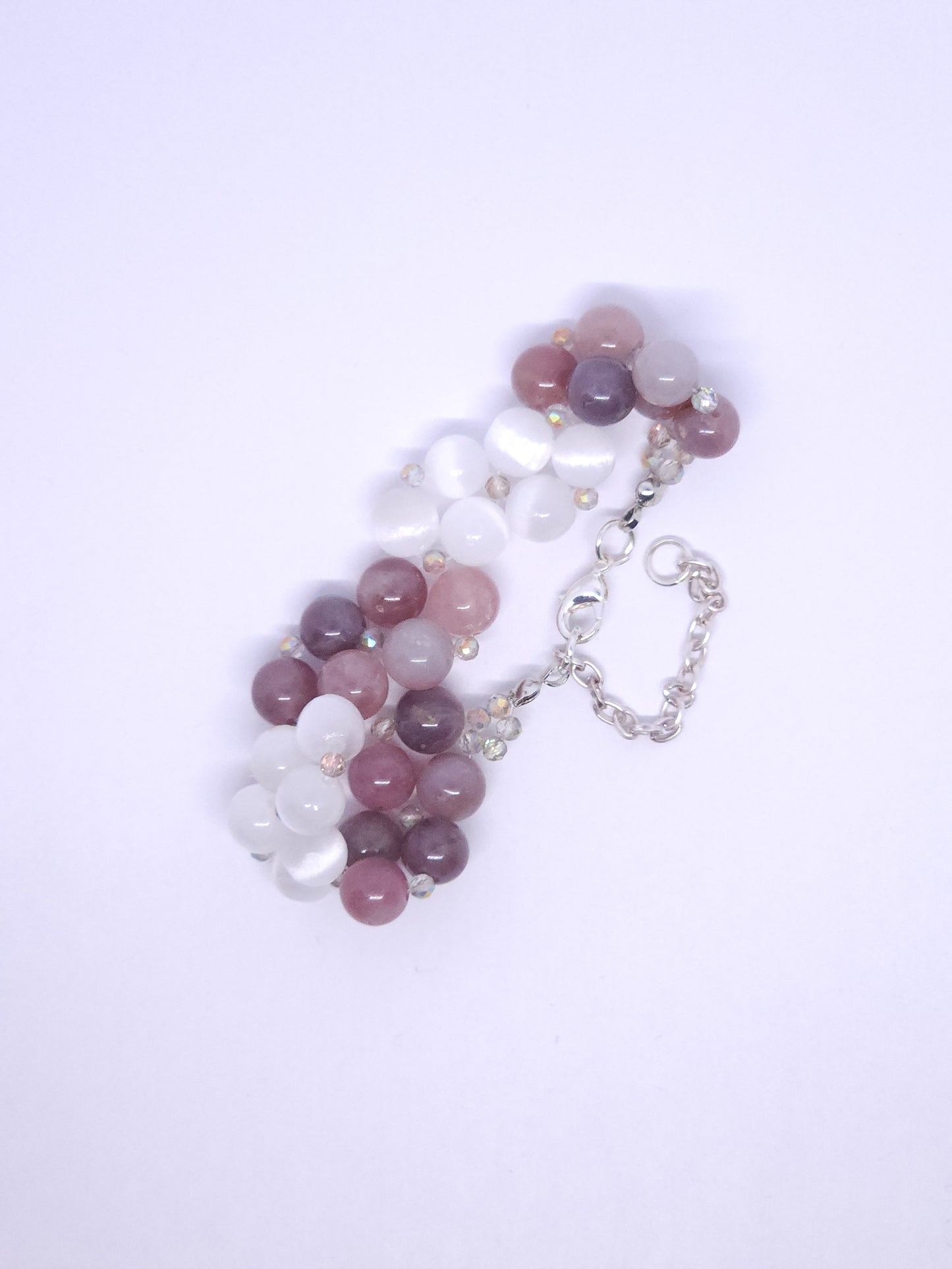 Pink Amethyst & Selenite Bracelet