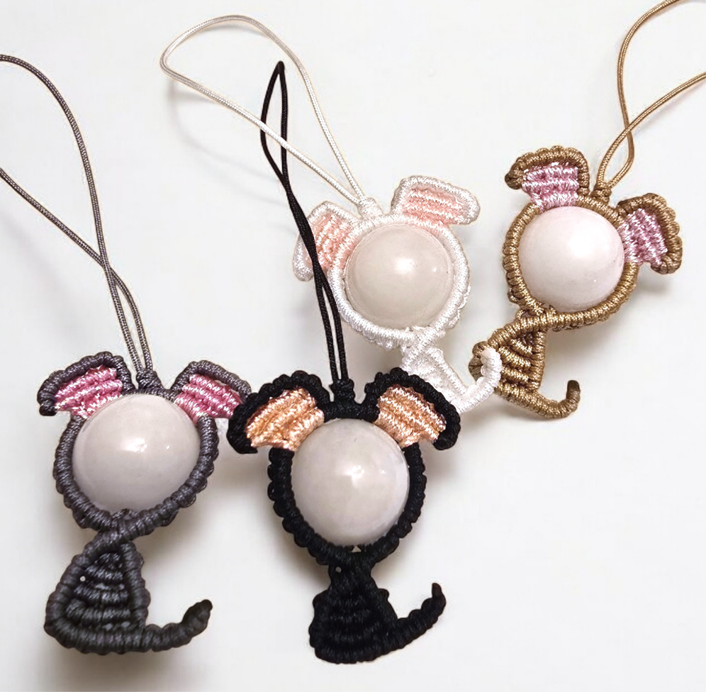 Macrame Puppy Phone/Bag Charm