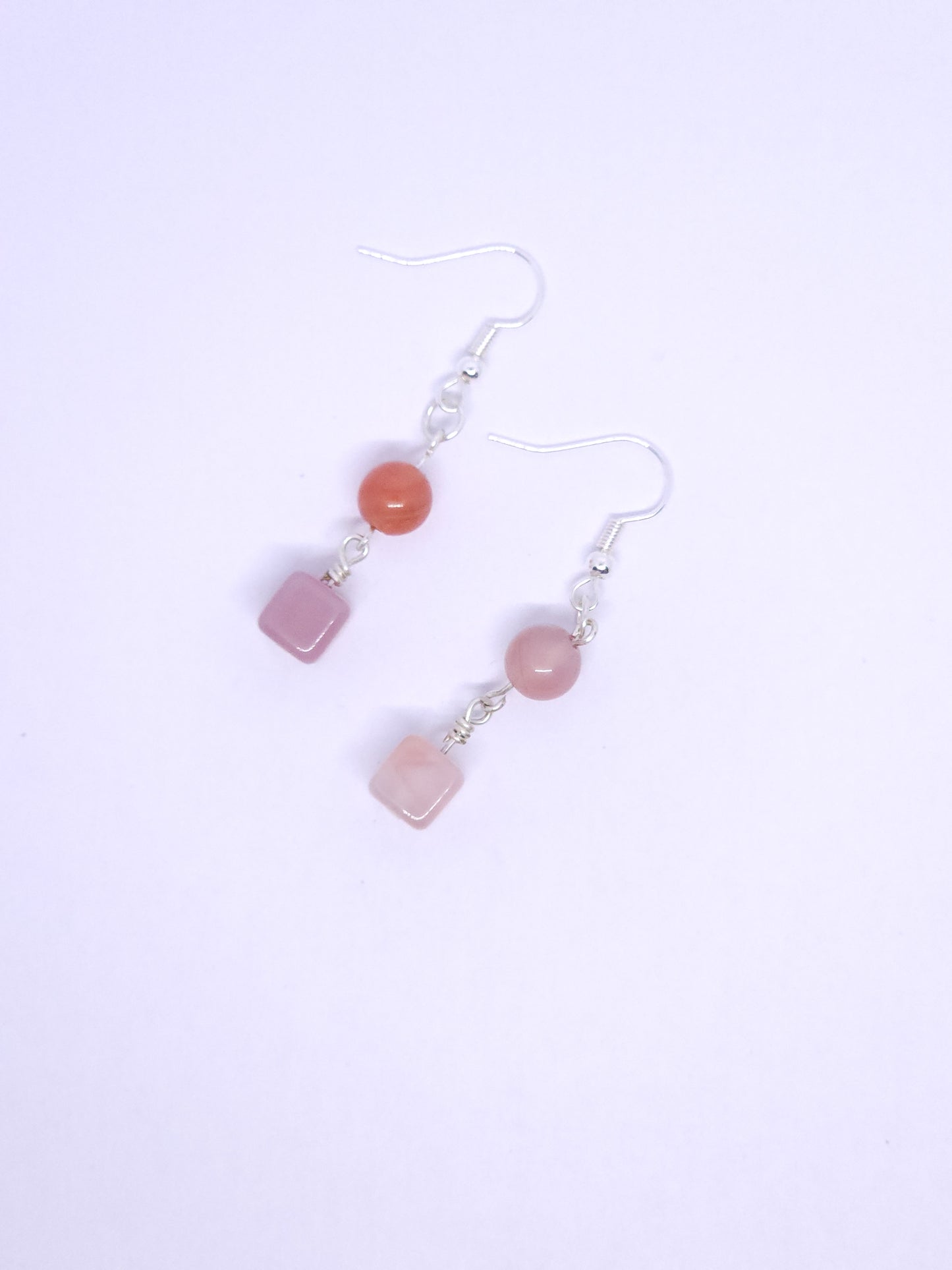 Crimson Agate Cube Earrings