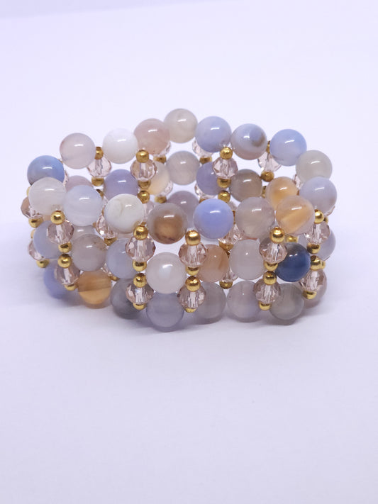5-Layer Blue Lace Agate Bracelet