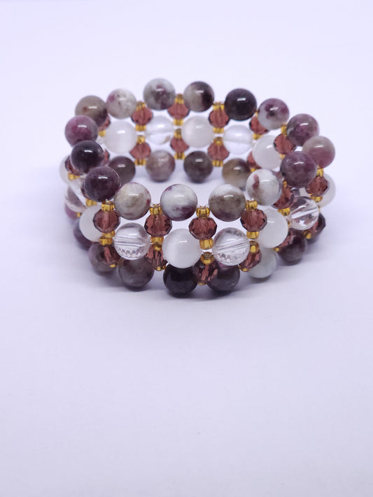 5-Layer Plum Blossom Tourmaline Bracelet
