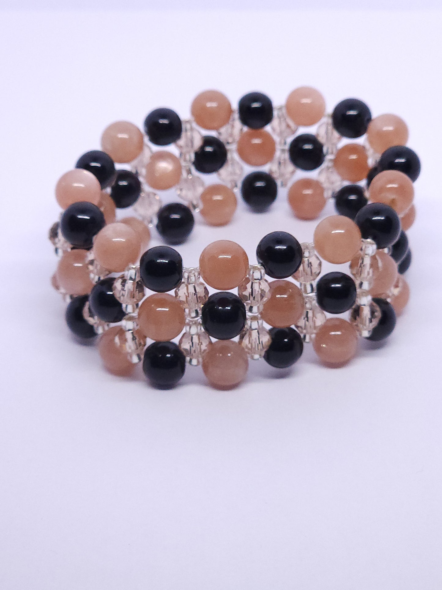 5-Layer Sunstone & Black Onyx Bracelet