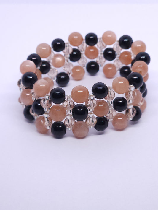 5-Layer Sunstone & Black Onyx Bracelet