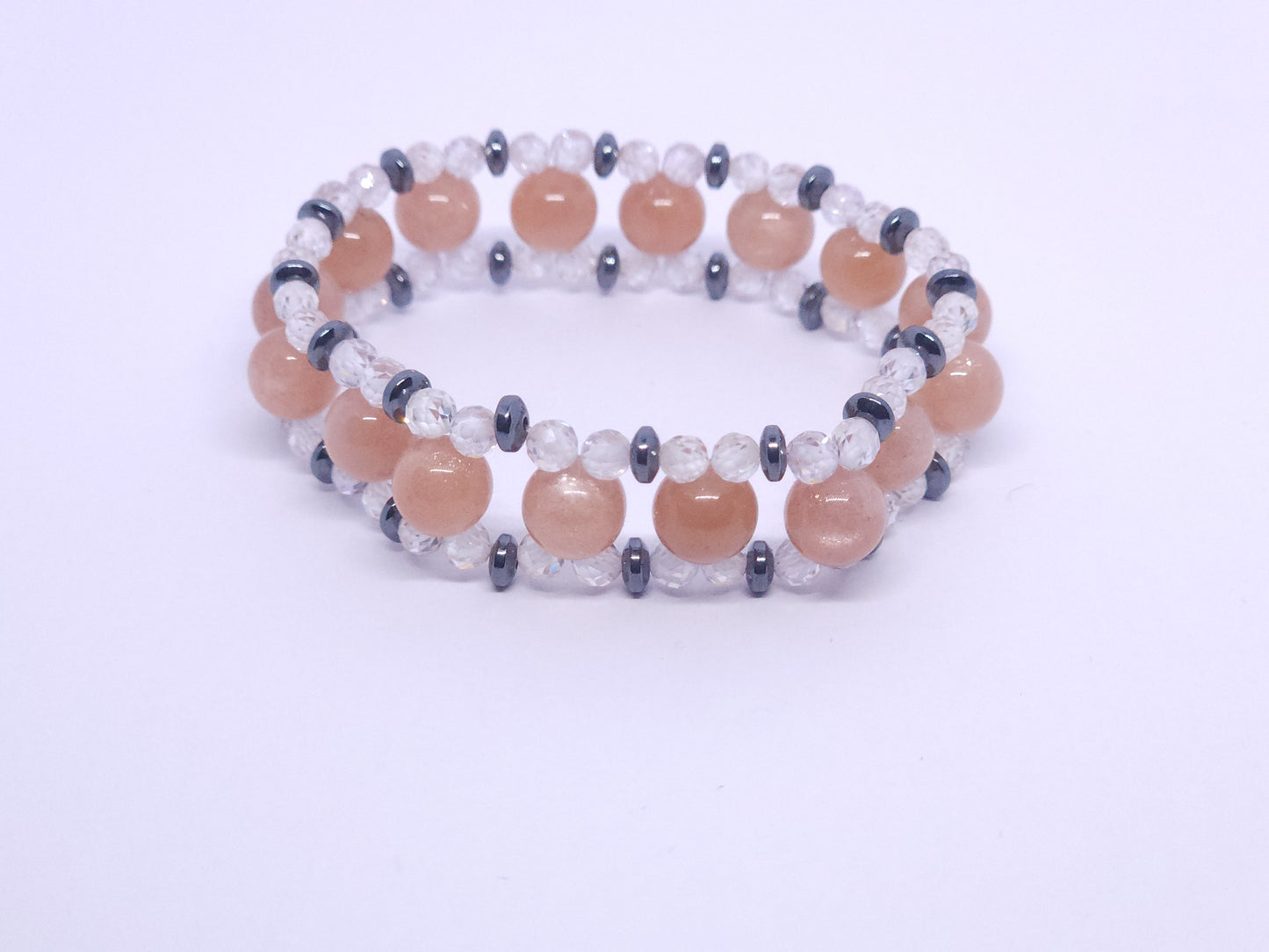 Sunstone & Clear Zircon Bracelet