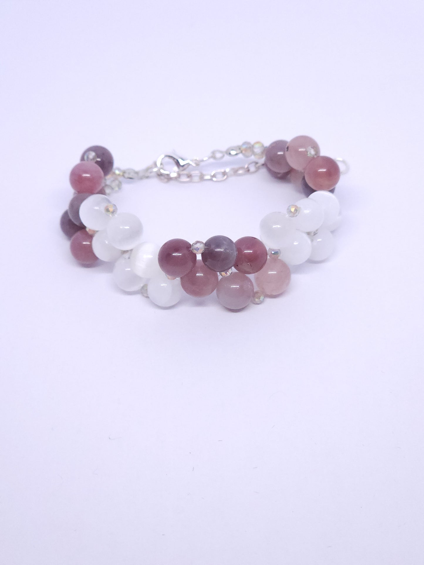 Pink Amethyst & Selenite Bracelet