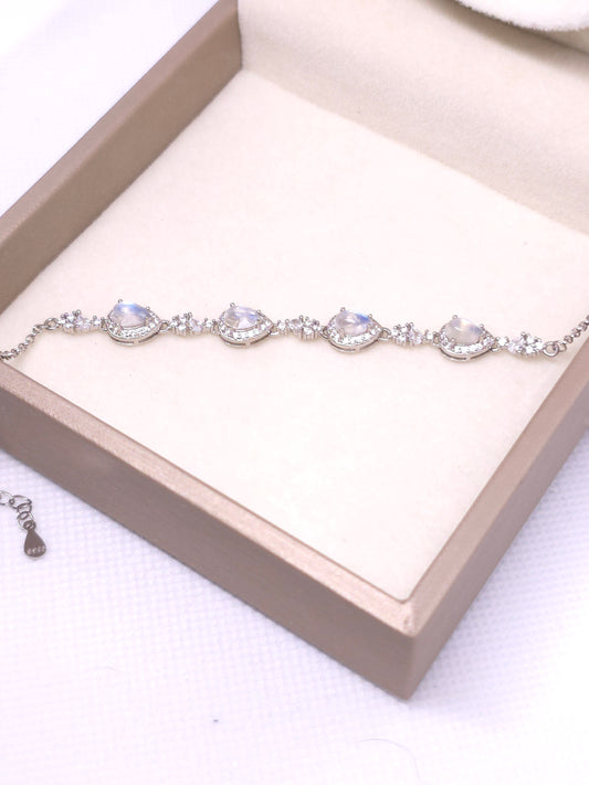 S925 - Moonstone Teardrops Bracelet