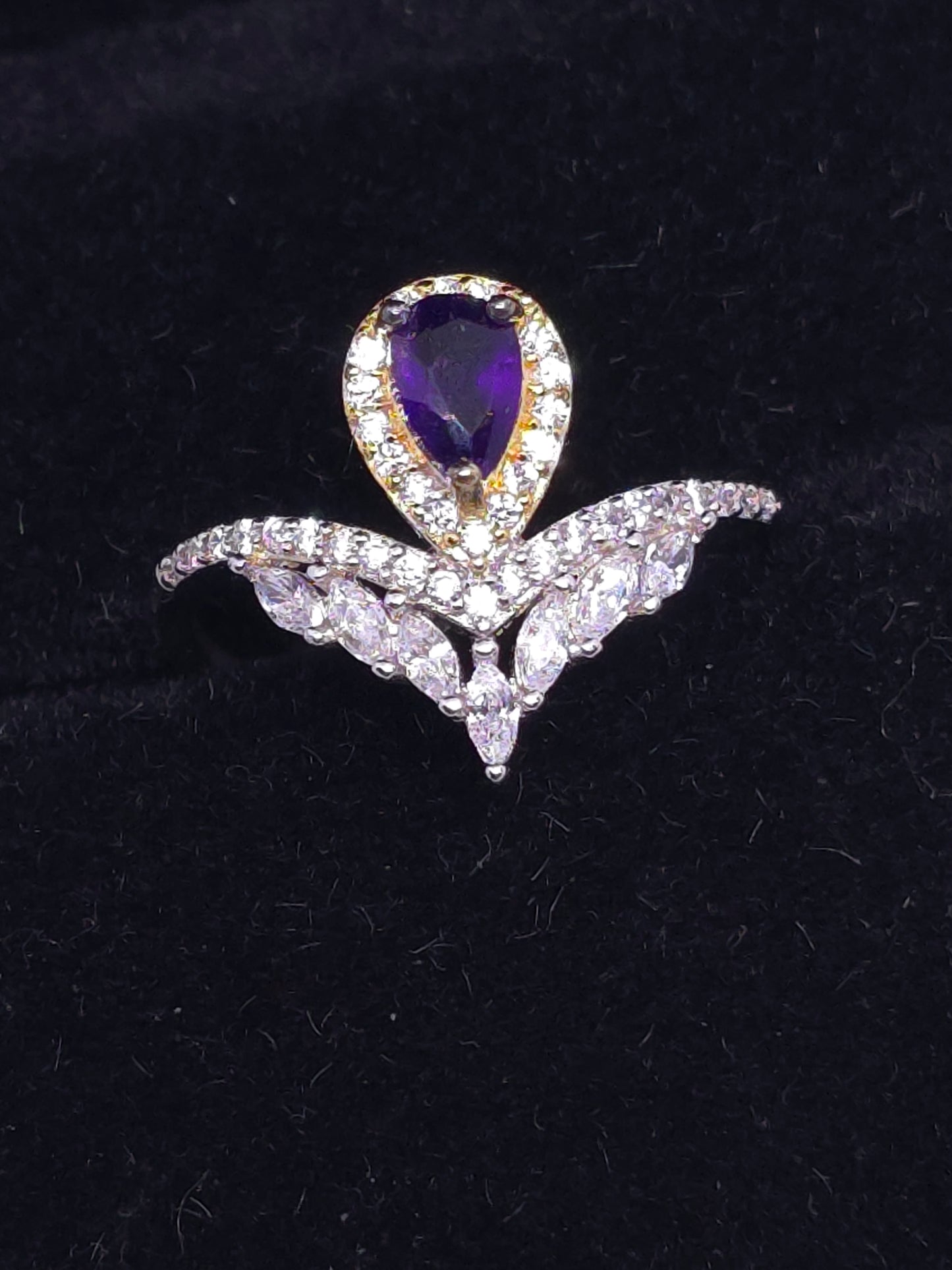 S925 - Amethyst Teardrop Ring