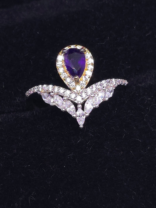 S925 - Amethyst Teardrop Ring