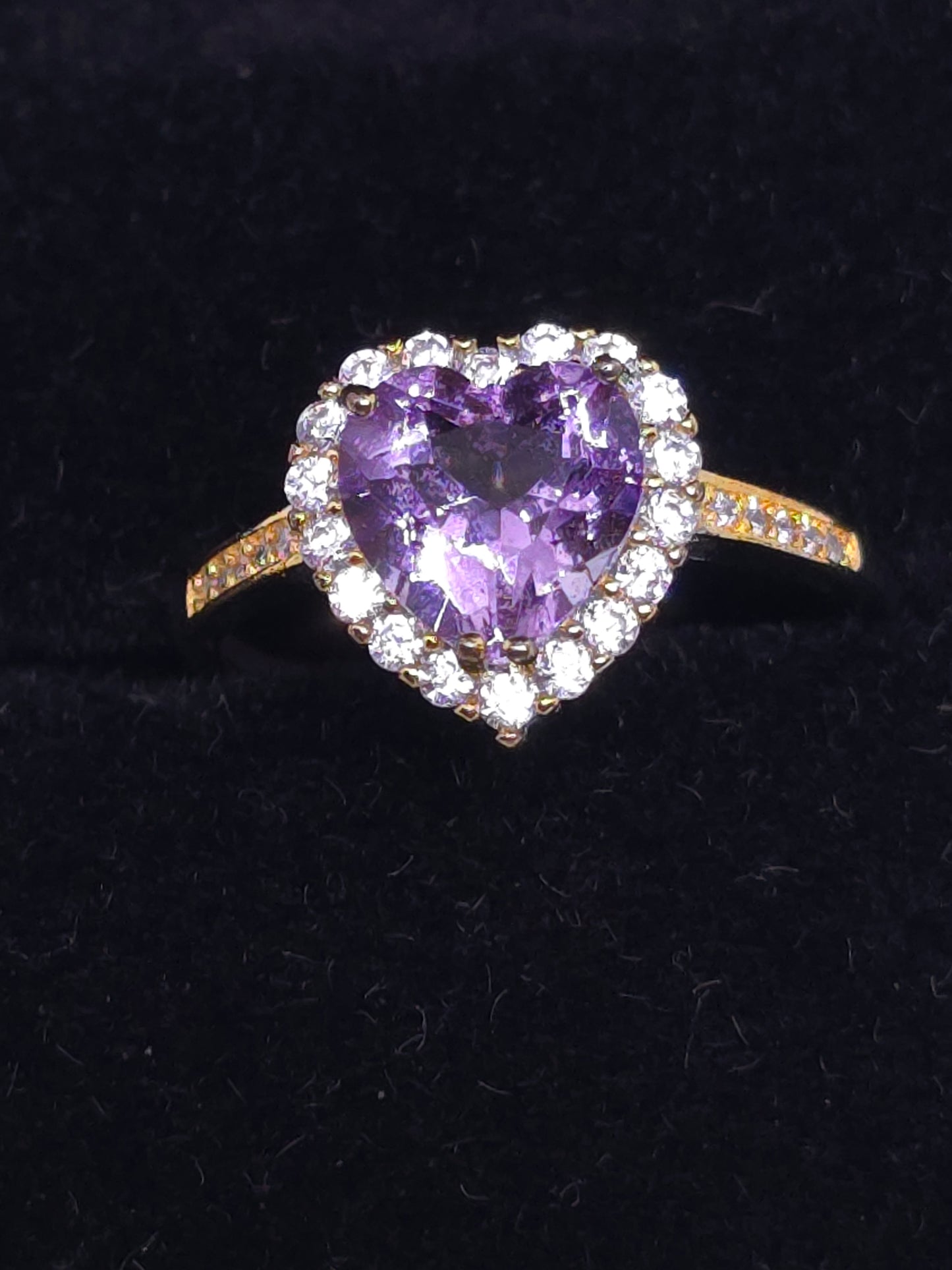 S925 - Amethyst Heart Ring