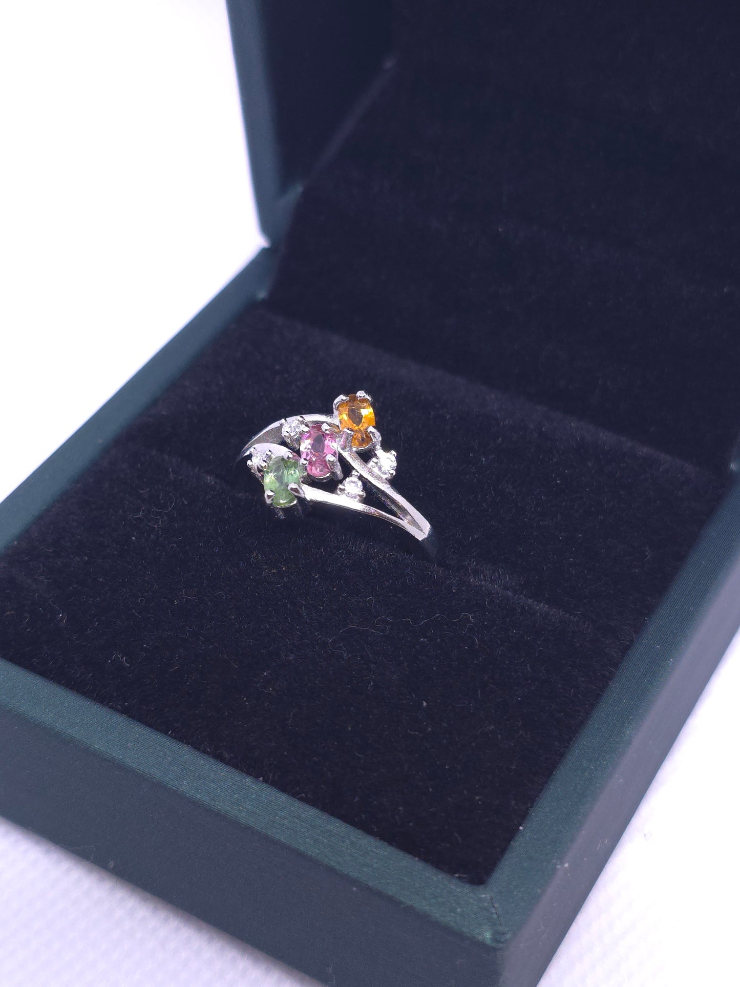 S925 - Tourmaline Cluster Ring