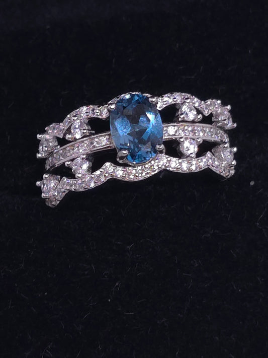 S925 - London Blue Topaz Cuff Ring